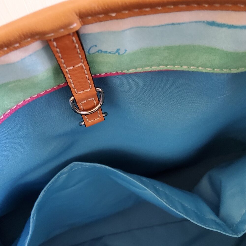 Coach Extra Large Watercolor Beach Tote + Hangtag - Picture 9 of 16